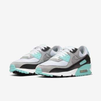 Nike Air Max 90 - Férfi Utcai Cipő - Fehér/Világos Szürke/Fekete/Szürke